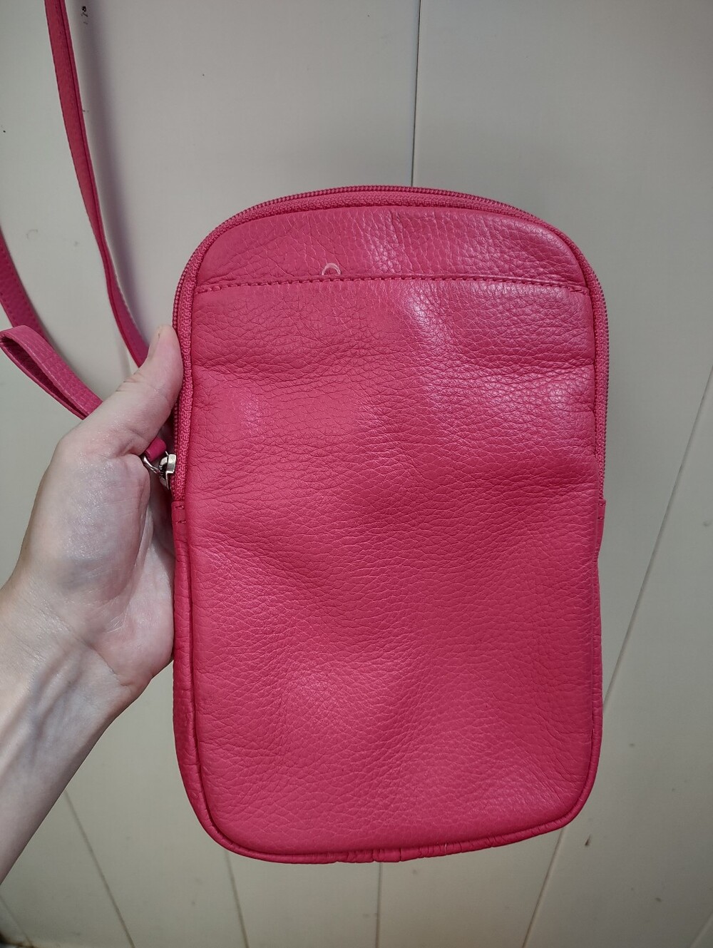 Barbiecore Genuine Leather Small Pink Crossbody Phone Bag | Coldwater Creek